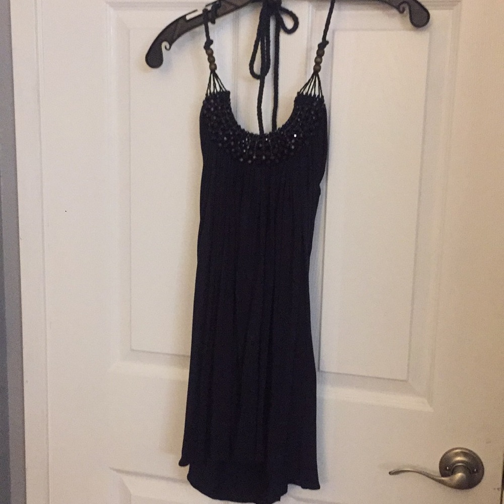 Super cute navy blue mini with jeweled detail